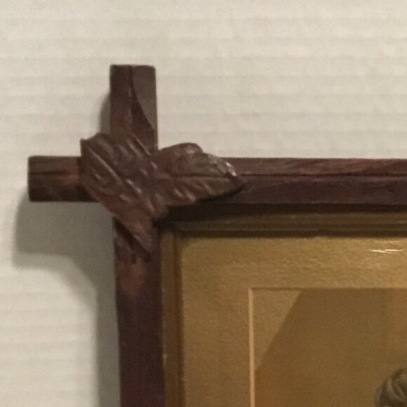 Gorgeous antique framed picture of little girl - tramp or prison art frame - Picture 6 of 9